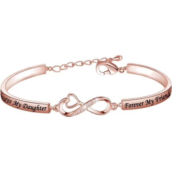 Infinity Rose Gold Bracelet - 'Forever My Friend' Gift for Daughter - Picture 1 of 6